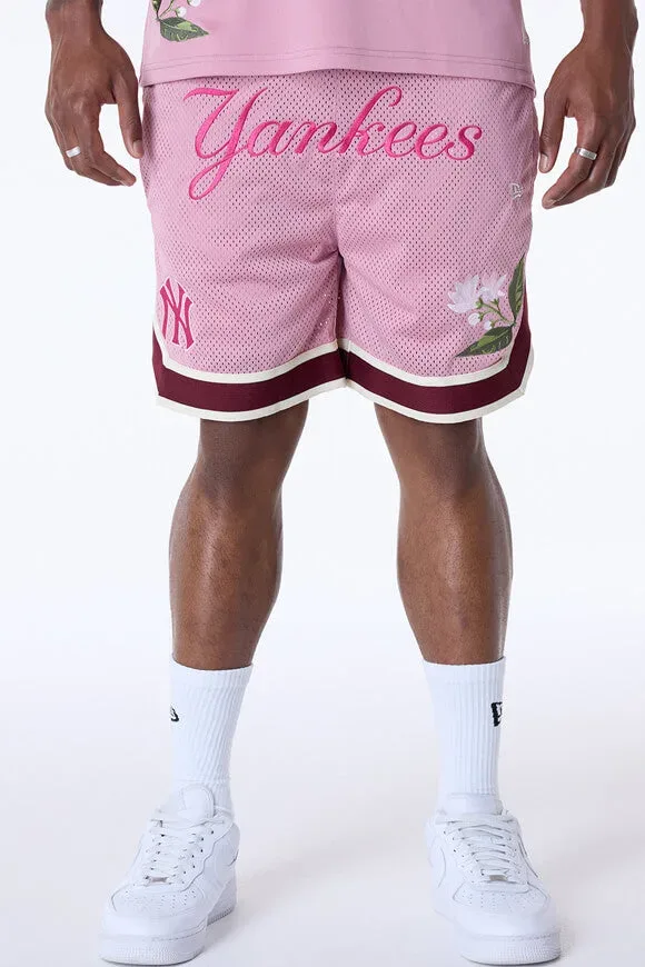 New Era MLB Floral Mesh Shorts - Old Rose M Herren