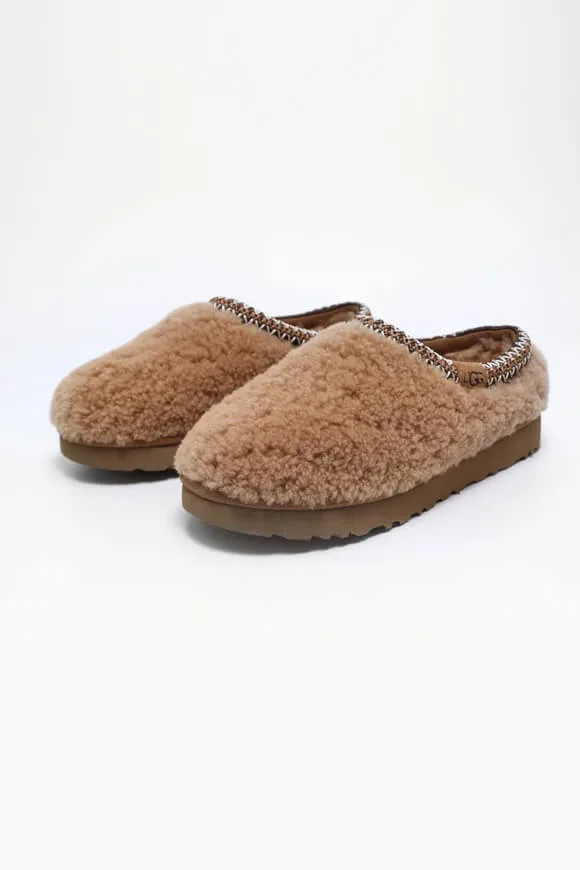 UGG Tasman Maxi Curly gefütterte Pantoffeln - Chestnut EU37 Damen