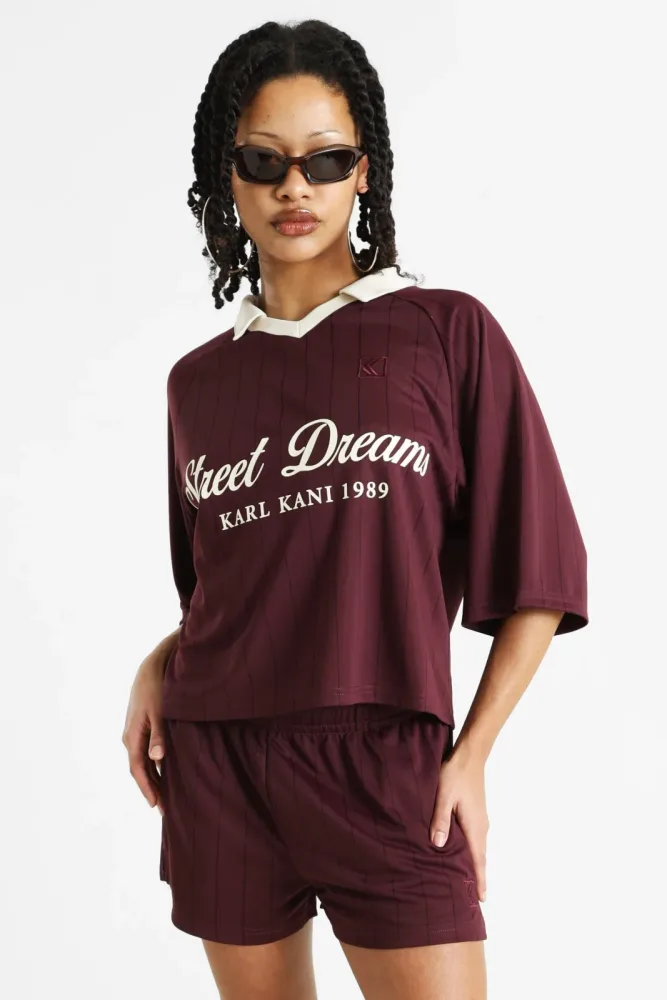 Karl Kani OG Shadow Soccer Jersey T-Shirt - Red S Damen