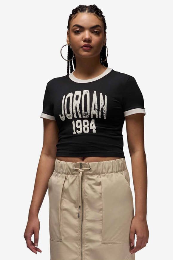 Jordan Crop T-Shirt - Black M Damen