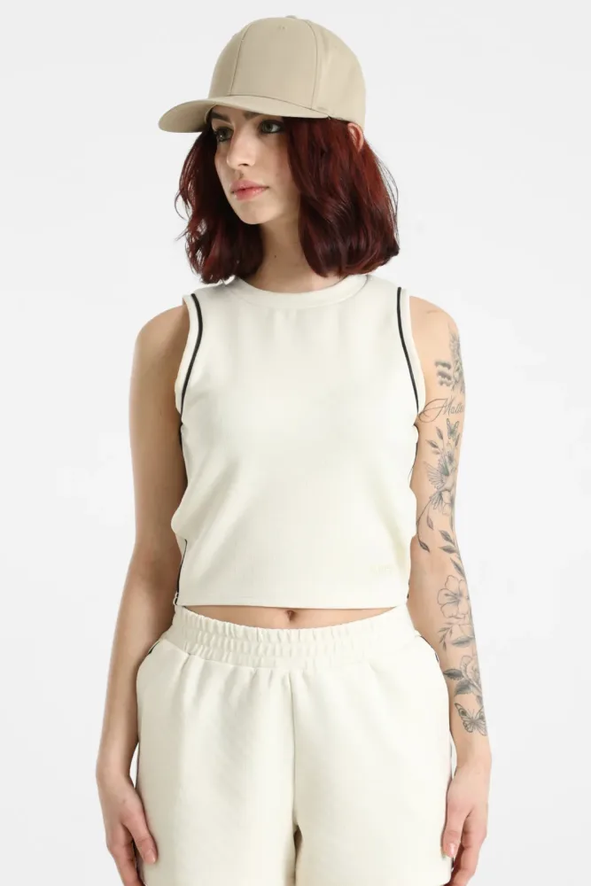 Guess Crop Tanktop - Pearl White M Damen