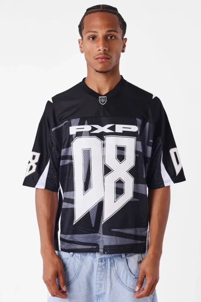 Project X Paris Mesh Oversize T-Shirt - Black + Grey + White M Herren