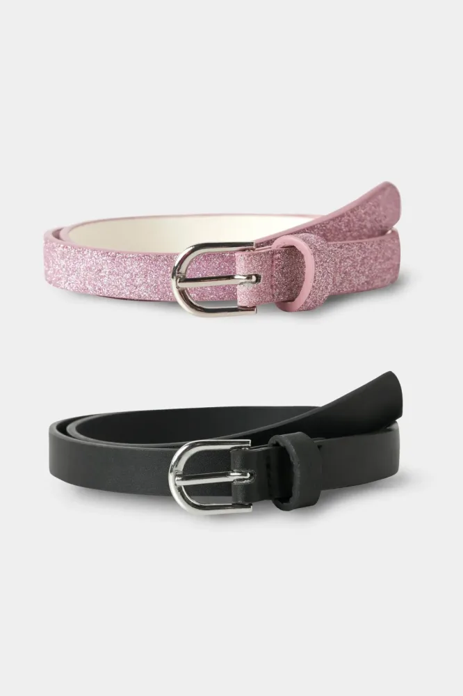 Name It NKFRAFI Doppelpack Gürtel - Pirouette + Black 65 Kids