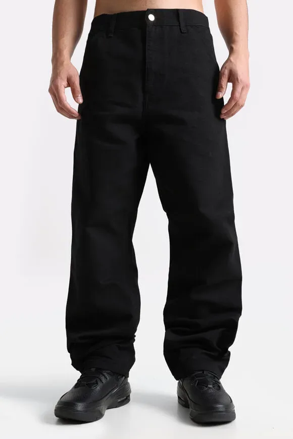 Carhartt WIP Single Knee Relaxed Straight Fit Jeans L32 - Black Rinsed 28/32 Herren