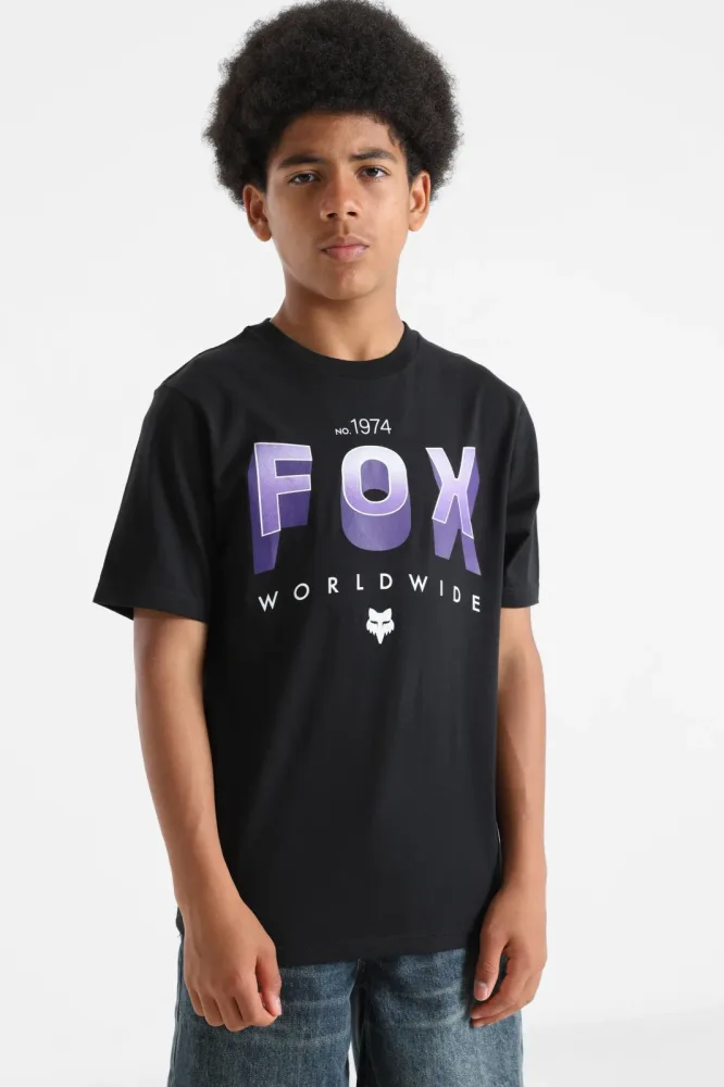 Fox Block T-Shirt - Ultra Black XL Kids