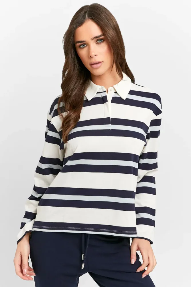 Tally Weijl Langarmshirt - Offwhite + Navy + Blue XS Damen