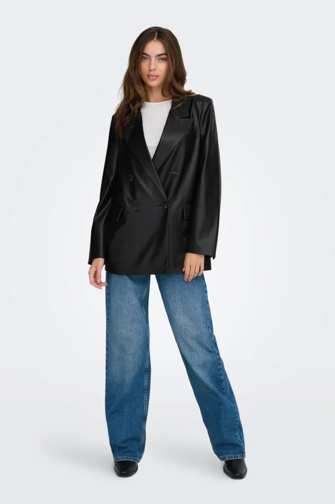 Only ONLKAJA Kunstleder Blazer - Black S Damen