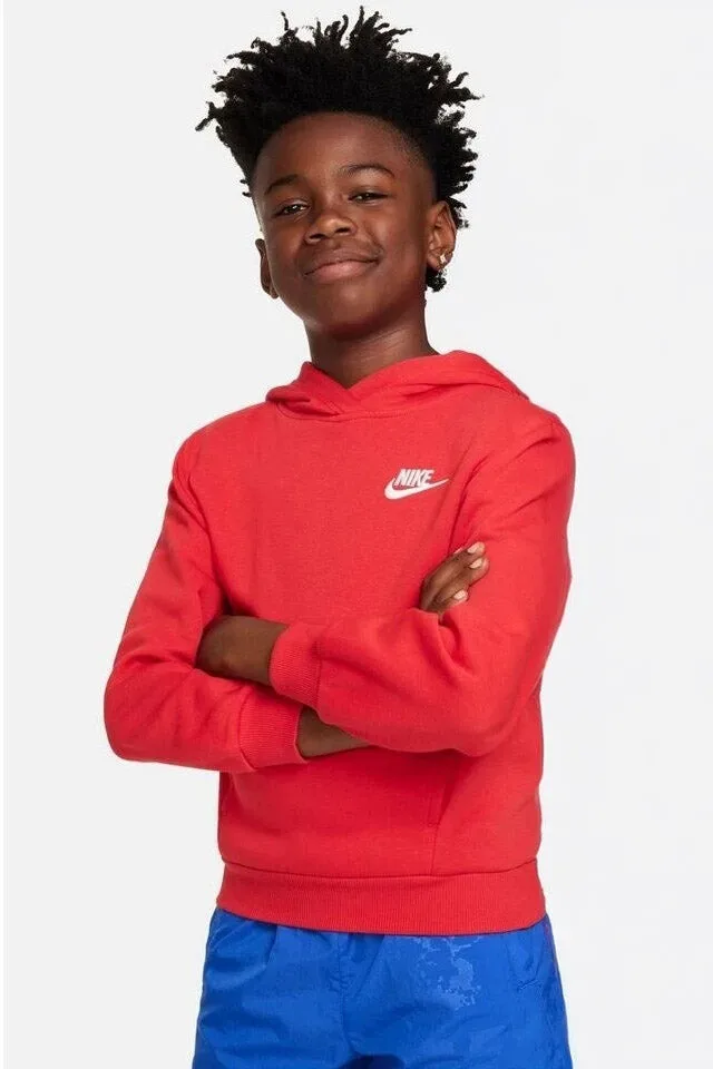 Nike Club Fleece Kapuzensweatshirt - University Red L Kids