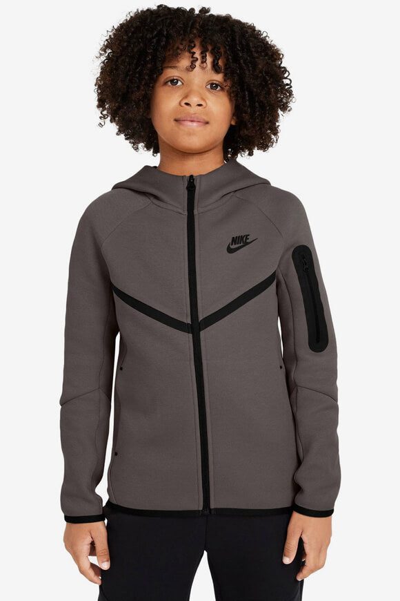 Nike Sportswear Tech Fleece Kapuzensweatjacke - Cave Stone XL Kids