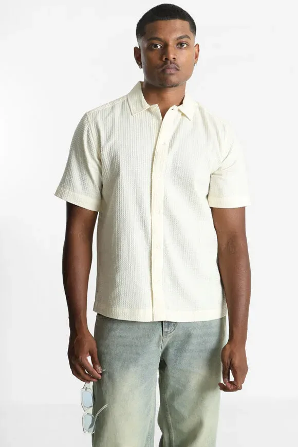 Only & Sons ONSSAVIER Hemd aus Waffelstoff - Antique White M Herren