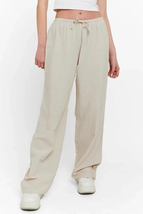 Tally Weijl Wide Leg Leinenhose - Beige 36 Damen