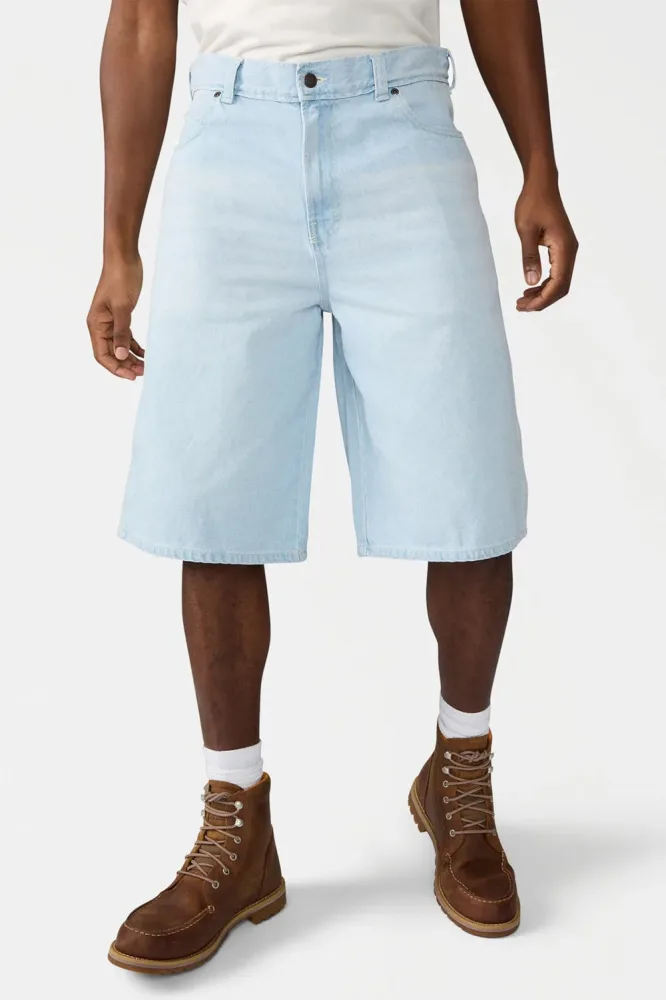 Dickies 958 13-Inch Loose Fit Jeans Bermudashorts - Light Blue 28 Herren