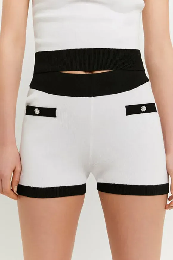 Tally Weijl Strickshorts - White +  Black XS Damen