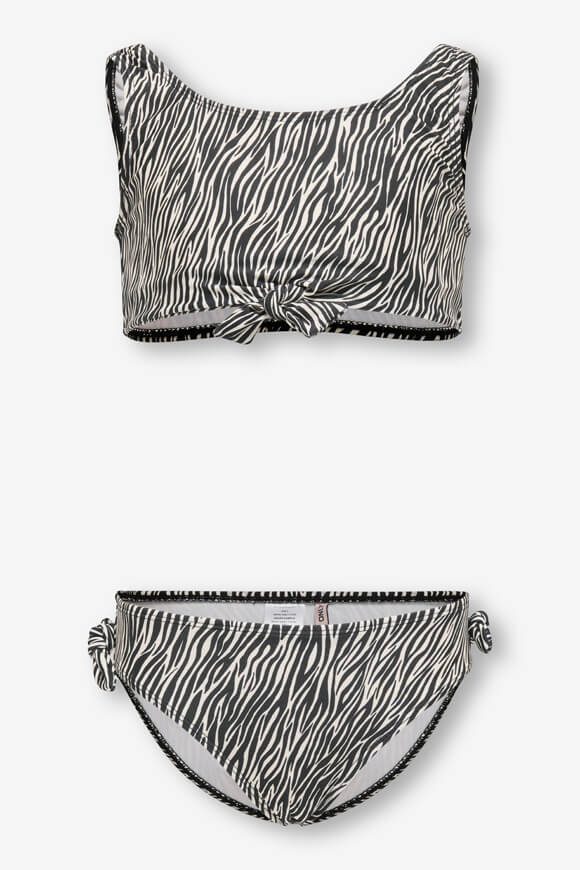 Only KOGBEACH Bralette Bikini - Cloud Dancer + Black 146-152 Kids