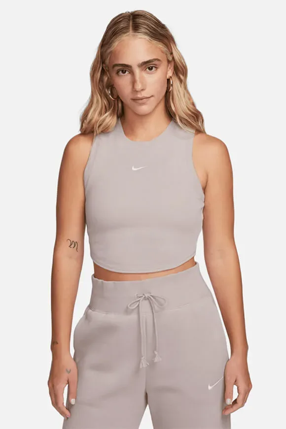 Nike Sportswear Chill Knit Geripptes Crop Tanktop - Platinum Violet + Sail S Damen