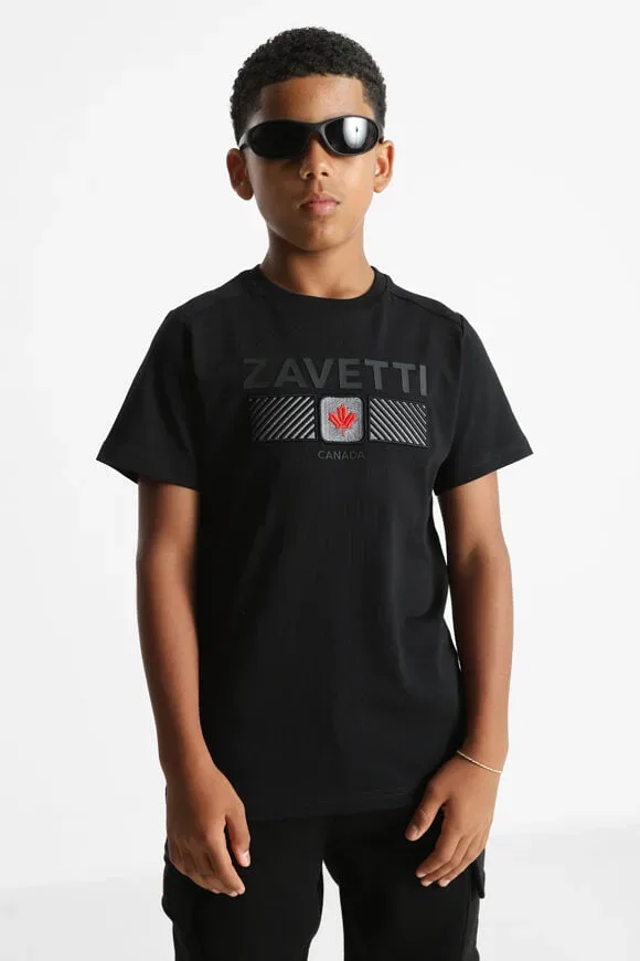 Zavetti Canada Ovello Chevron T-Shirt - Jet Black XL Kids