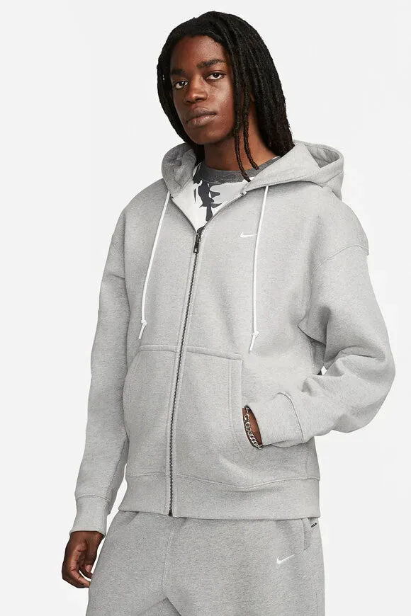 Nike Solo Swoosh Kapuzensweatjacke - Dark Grey Heather S Herren