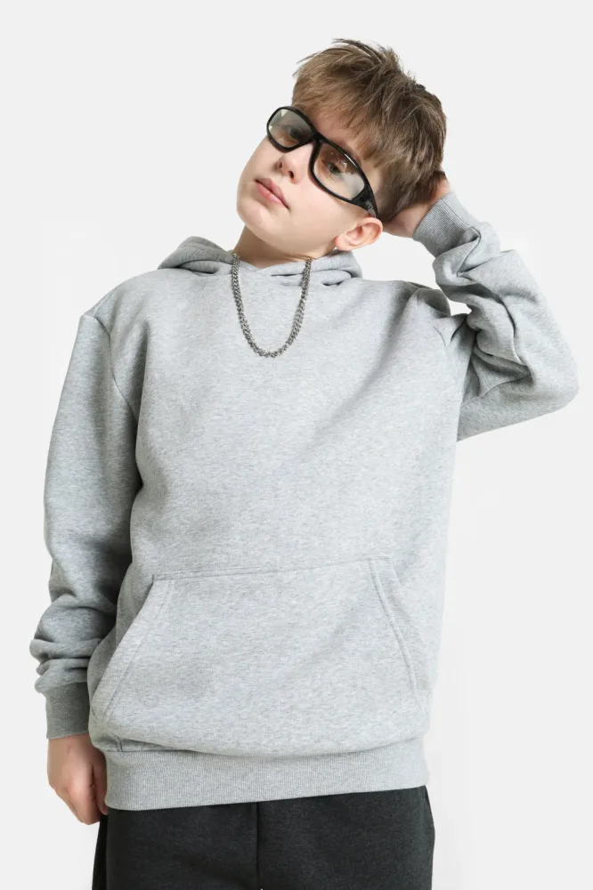 Urban Classics Kapuzensweatshirt - Grey Heather 146-152 Kids