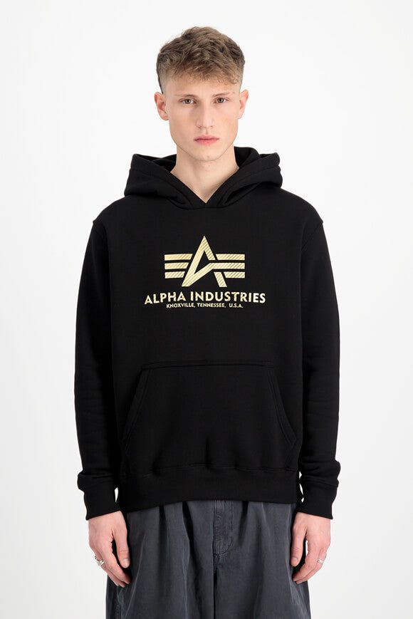 Alpha Industries Kapuzensweatshirt - Black + Gold M Herren