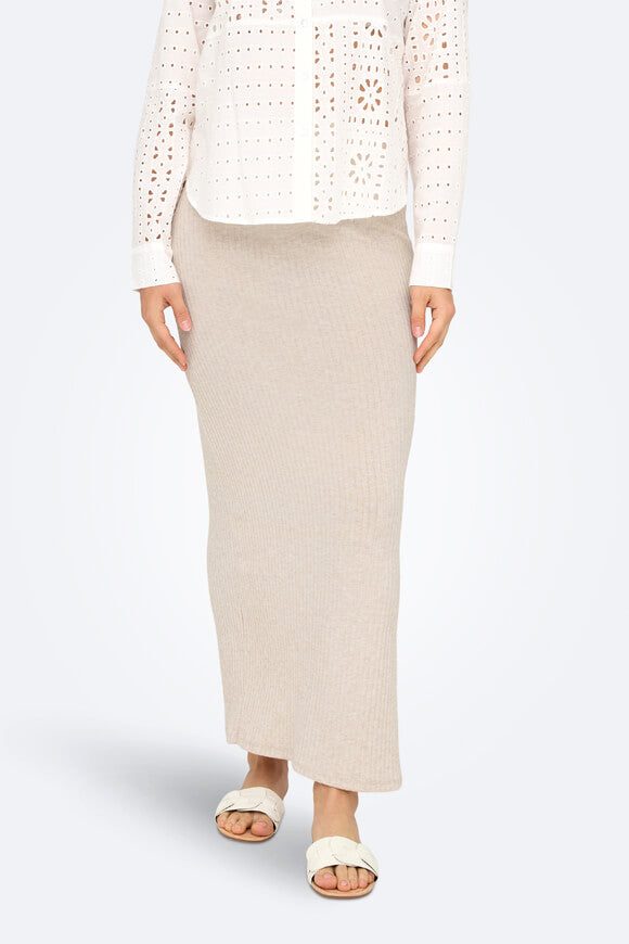 Only Emma Gerippter Maxirock  - Pumice Stone Melange S Damen