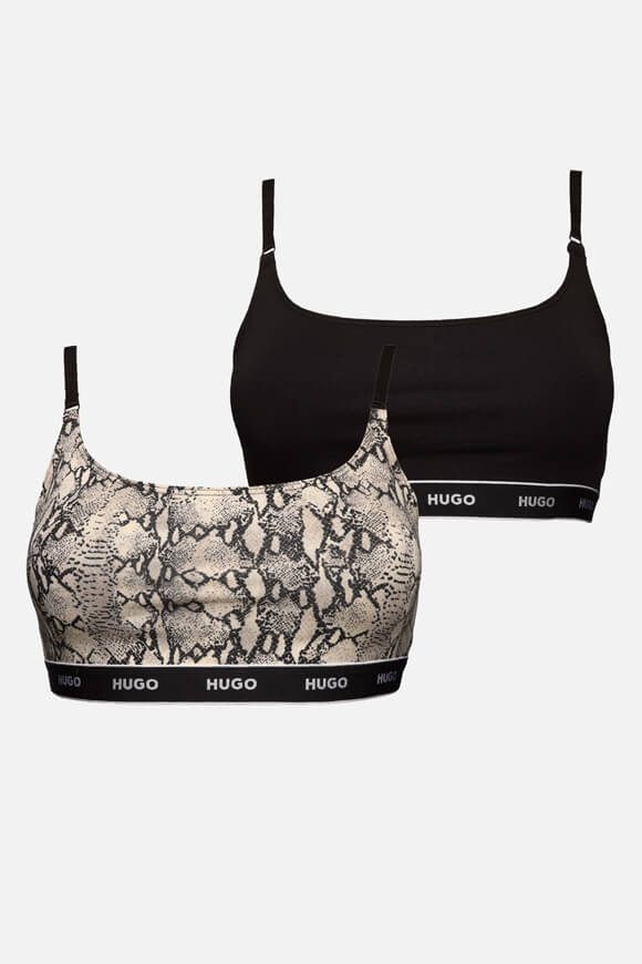 Hugo Red Doppelpack Bralettes - Beige + Black M Damen