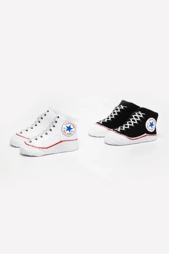 Converse Doppelpack Baby Socken - Schwarz + Weiss 0m