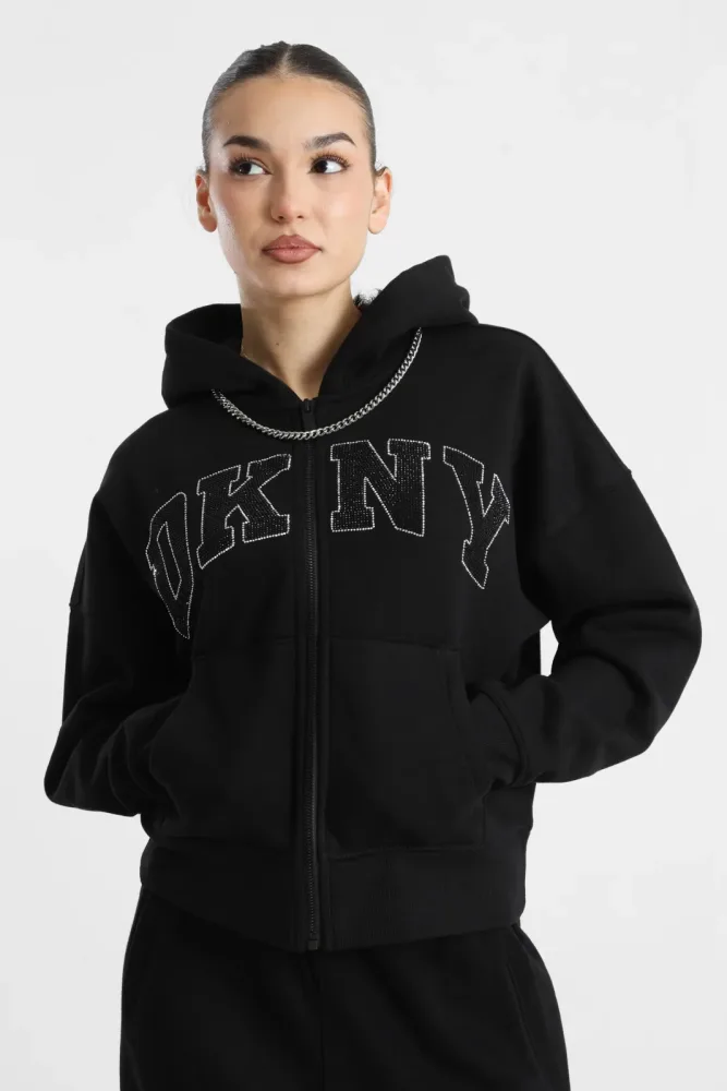 DKNY Kapuzensweatjacke - Black S Damen