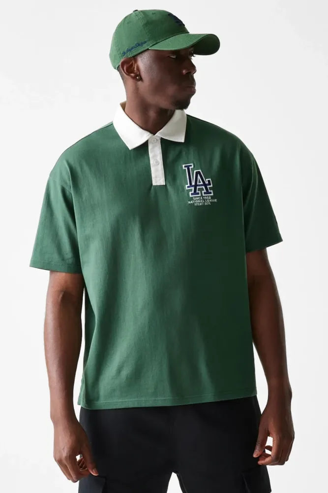 New Era Oversize Poloshirt - Dark Green L Herren