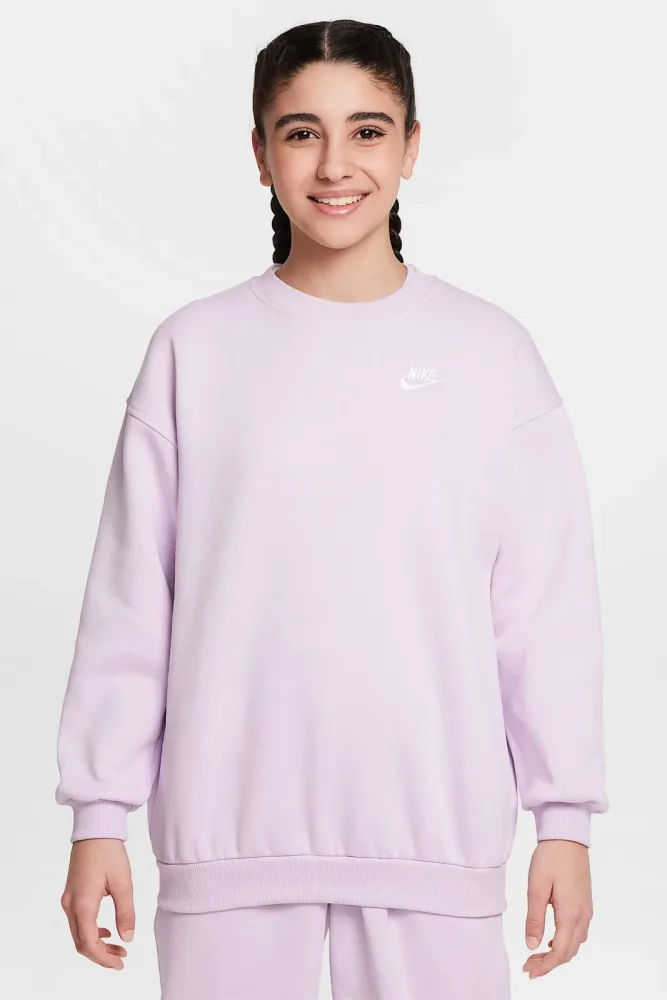 Nike Sportswear Club Fleece Oversize Sweatshirt - Lilac S Kids
