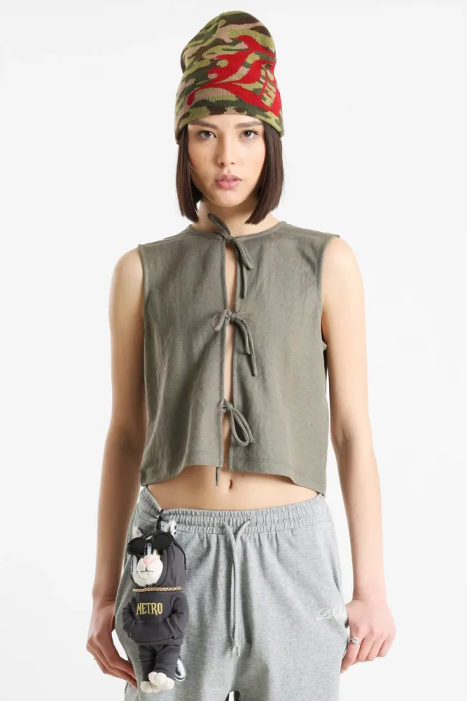 Only ONLSAKURA Crop Top - Smokey Olive XS Damen