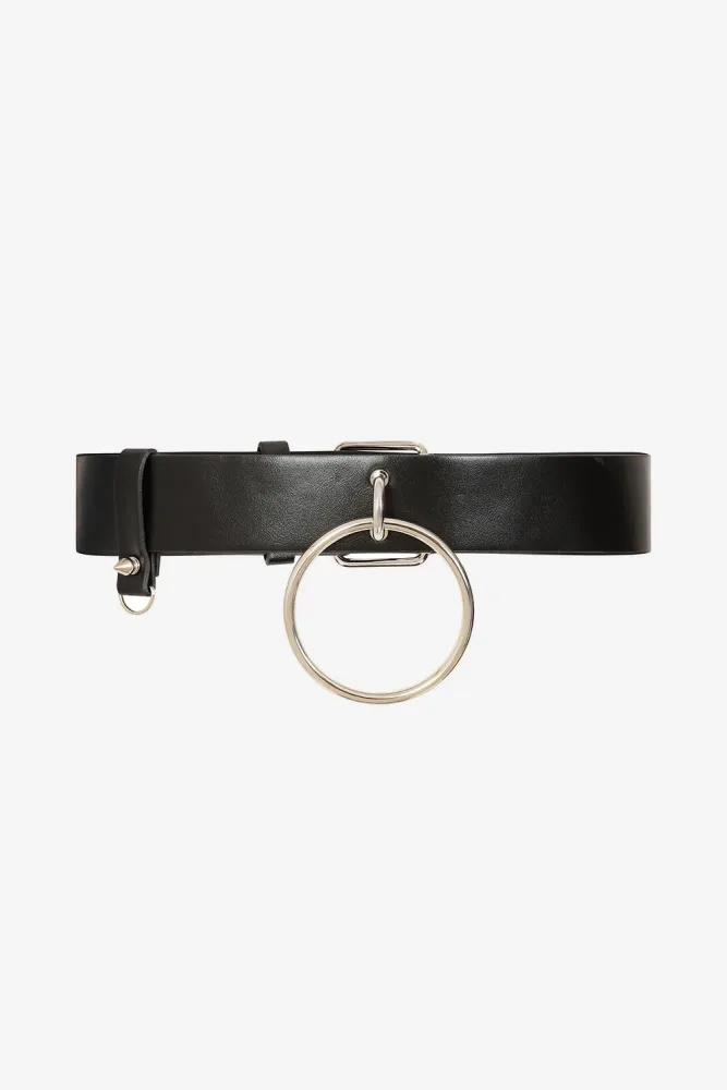 Banned Eclipse O-Ring Gürtel - Black + Silver XL/XXL Damen