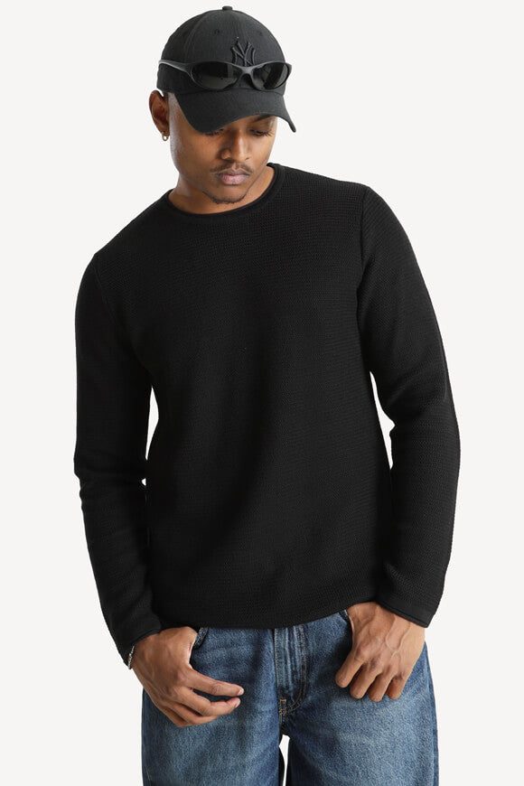 Only & Sons ONSERIC Strukturierter Strickpullover - Black M Herren