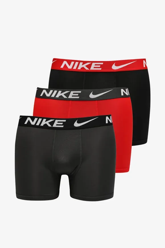 Nike Dreierpack Boxershorts - Black + University Red L Kids
