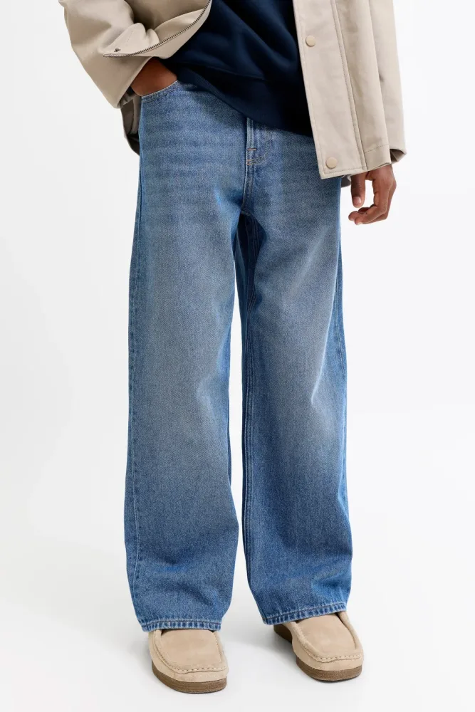 Jack & Jones Junior JJIDAVE Wide Fit Jeans - Blue Denim 152 Kids
