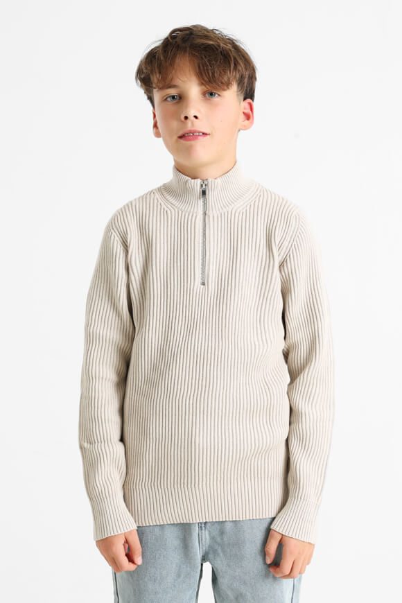 Jack & Jones Junior Blaliam Strickpullover - Greige 140 Kids