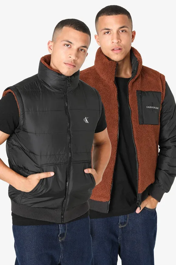 Calvin Klein Jeans Puffer-Wendejacke / Gilet - Black + Tortoise Shell L Herren