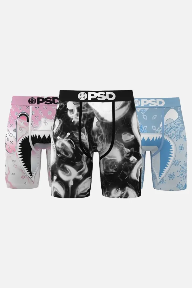 PSD Underwear Warface Clash Dreierpack Boxershorts - Black + Blue + Pink L Herren