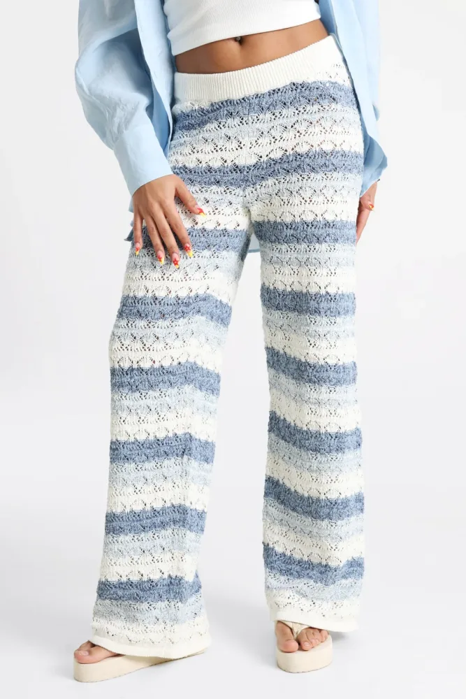 Noisy May NMLAIKA Häkelhose - Birch + Blue L Damen