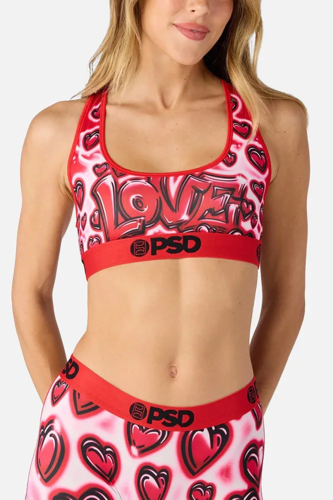 PSD Underwear Sport-Bralette - White + Red M Damen