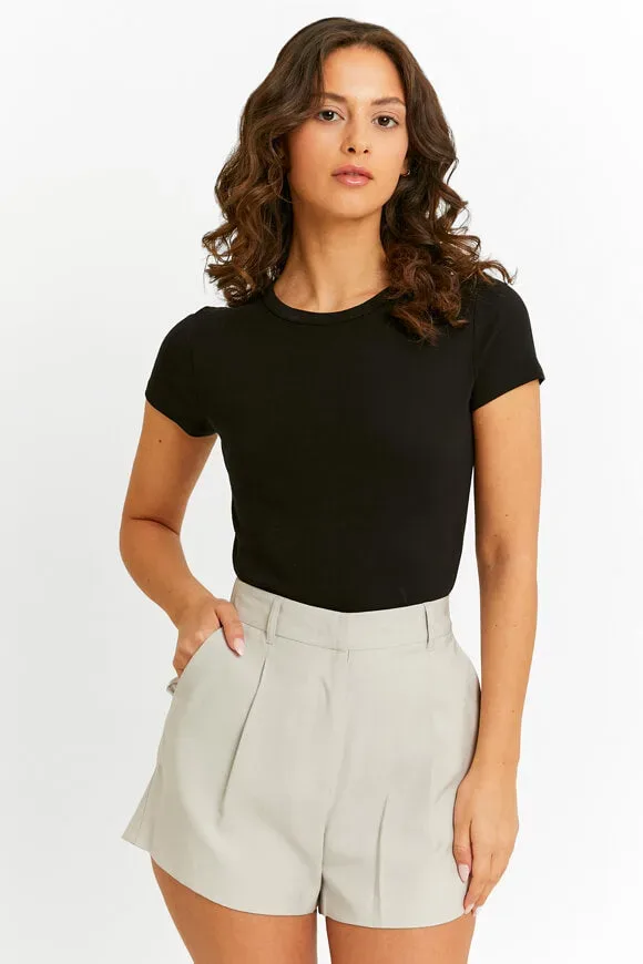 Tally Weijl High Waist Shorts - Light Grey 34 Damen