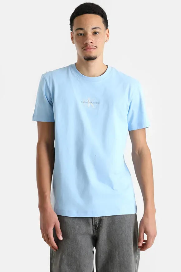 Calvin Klein Jeans Monologo T-Shirt - Blue Bell L Herren