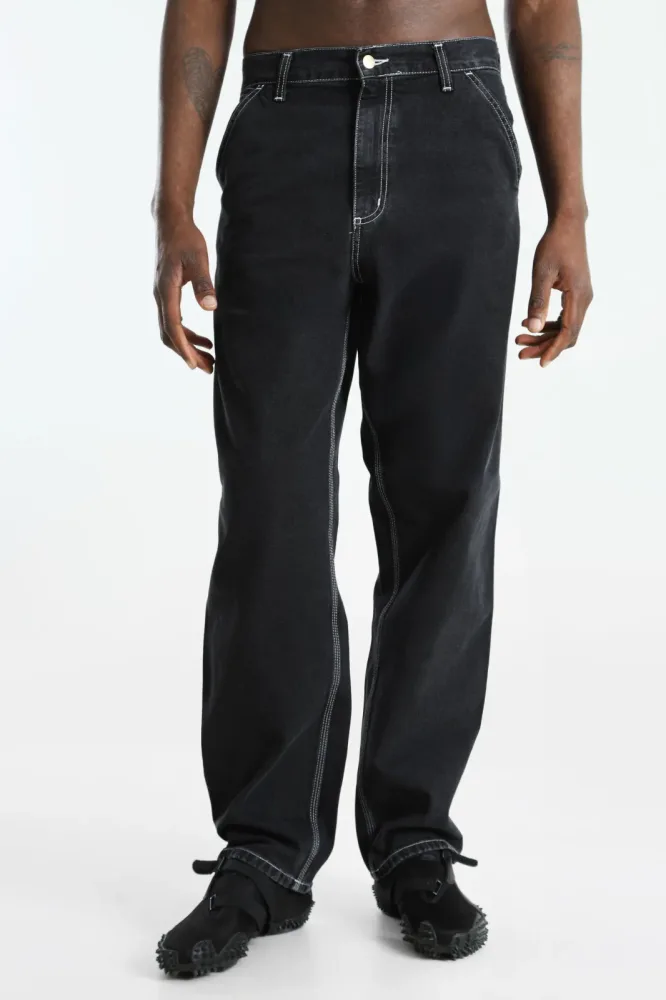 Carhartt WIP Relaxed Straight Fit Jeans - Black Stone Washed 31 Herren