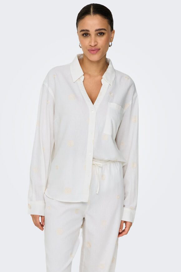 Only ONLCARO Leinenhemd - Bright White M Damen