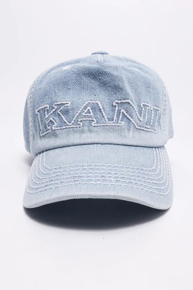 Karl Kani Jeans Cap / Scratchback - Light Blue Denim Einheitsgroesse Herren