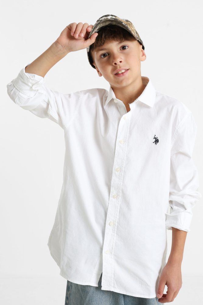 U.S. Polo Assn. Time Hemd - White 14 Kids