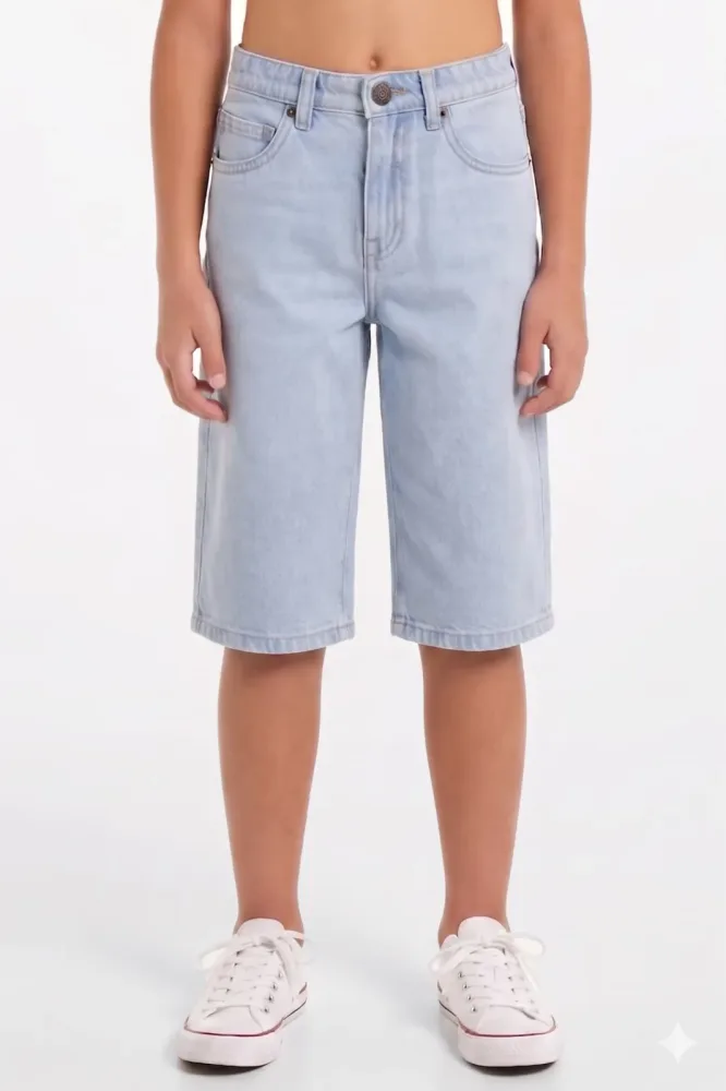 Urban Classics Jeans Bermudashorts - Blue Washed 146-152 Kids