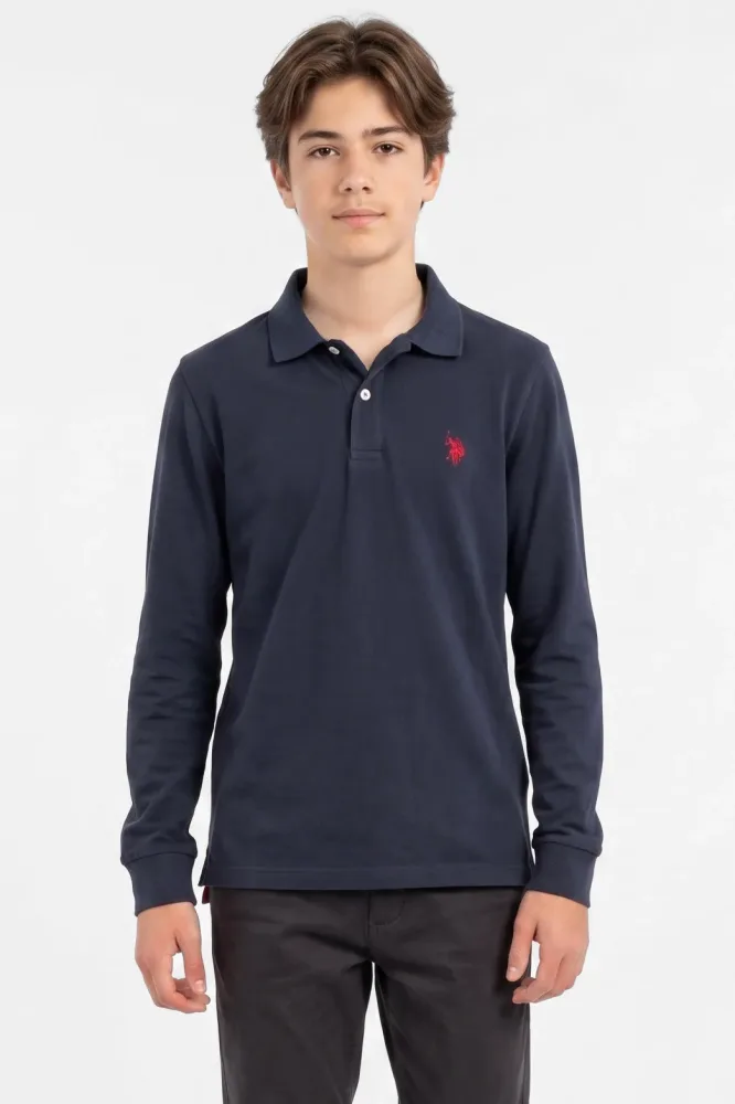 U.S. Polo Assn. Clif Langarmshirt - Navy + Red 14 Kids