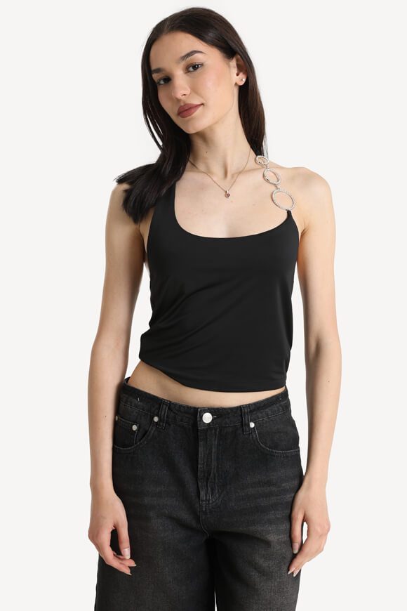 Tally Weijl Neckholder Crop Top - Black S Damen