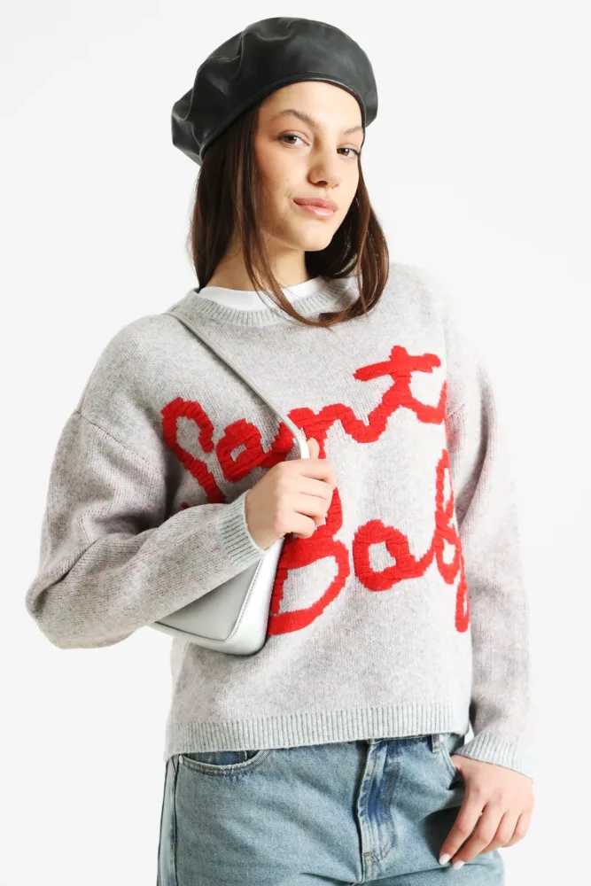 Only Weihnachtsstrickpullover - Light Grey Mela + Salsa XS Damen