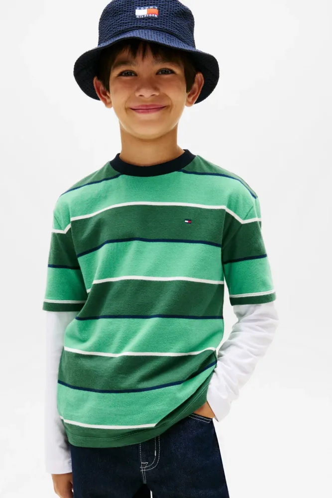 Tommy Hilfiger Kids Rugby T-Shirt - Bahama Green 14 Kids